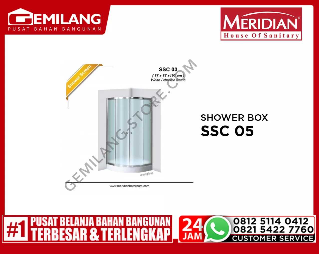 MERIDIAN SHOWER BOX SSC 03 CHROME + TRAY