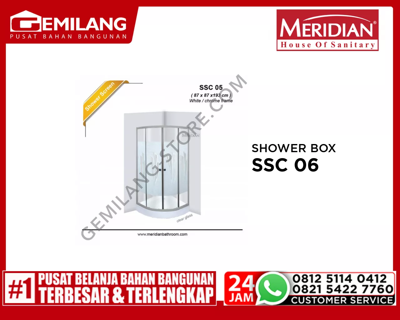 MERIDIAN SHOWER BOX SSC 05 CHROME + TRAY