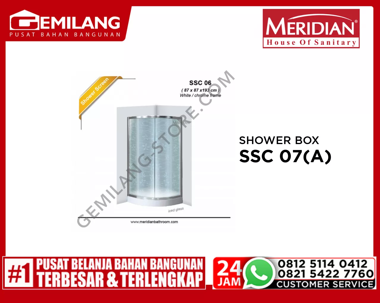 MERIDIAN SHOWER BOX SSC 06(A) CHROME + TRAY