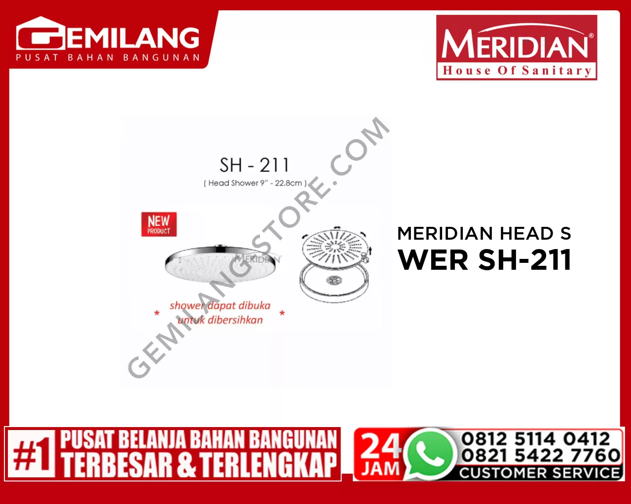 MERIDIAN HEAD SHOWER SH-211