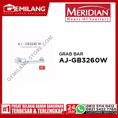 MERIDIAN GRAB BAR WHITE 40cm AJ-GB3240W