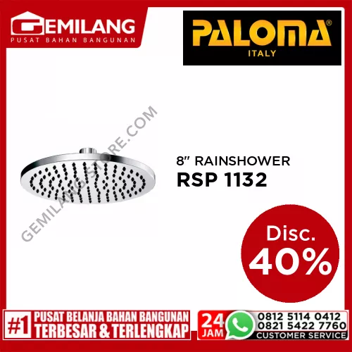PALOMA 8inch RAINSHOWER ROUND CHROME RSP 1132