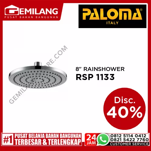 PALOMA 8inch RAINSHOWER AIR-INJECTION ROUND CHROME RSP 1133