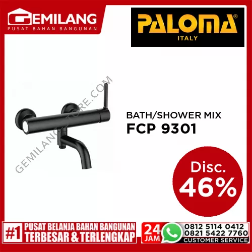 PALOMA SINGLE LEVER BATH/SHOWER MIXER MATTE BLACK FCP 9301