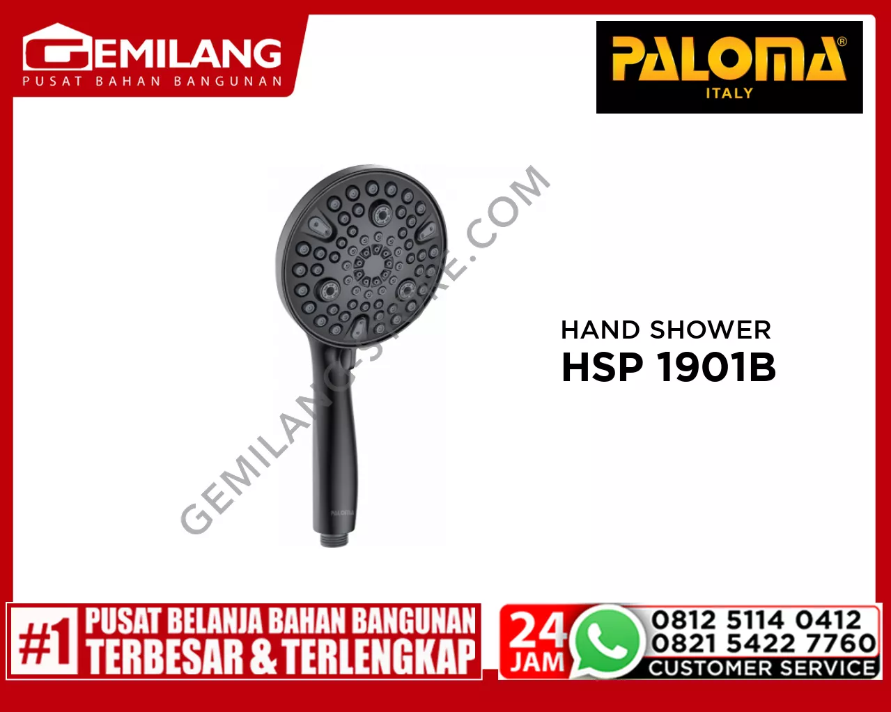 PALOMA ABS HAND SHOWER 10-MODE BLACK HSP 1901B