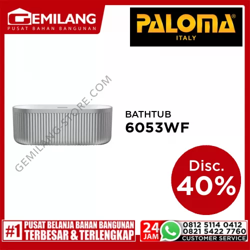 PALOMA VIGORITO ROCKSHIELD FREESTANDING BATHTUB FROST WHITE 1700 x 750 x 600 BUP 6053WF