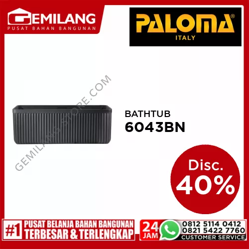 PALOMA PIETRO ROCKSHIELD FREESTANDING BATHTUB NATURAL  BLACK 1700 x 750 x 600 BUP 6043BN