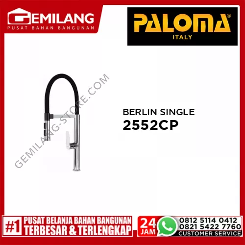 PALOMA BERLIN SINGLE LEVER SINK MIXER WITH MAGNETIC HOLDER & PULL DOWN SPRAY HEAD 3-MODE FCP 2552CP