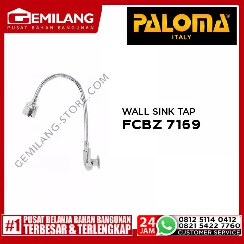 BREZIO VITTORIO WALL SINK TAP FLEXIBLE SPOUT CHROME 1/2inch FCBZ 7169