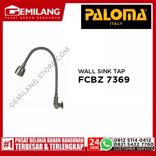 BREZIO VITTORIO WALL SINK TAP FLEXIBLE SPOUT GUN METAL 1/2inch FCBZ 7369