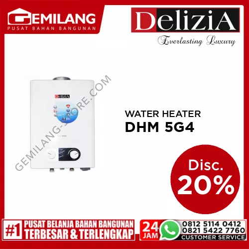 DELIZIA WATER HEATER GAS DHM 5G4 WH