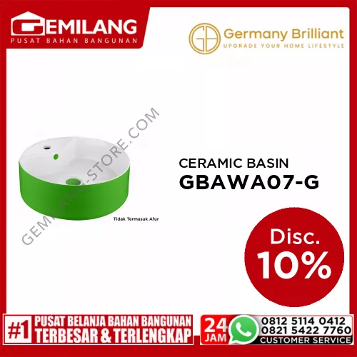 GERMANY BRILLIANT CERAMIC BASIN GBAWA07-G GREEN