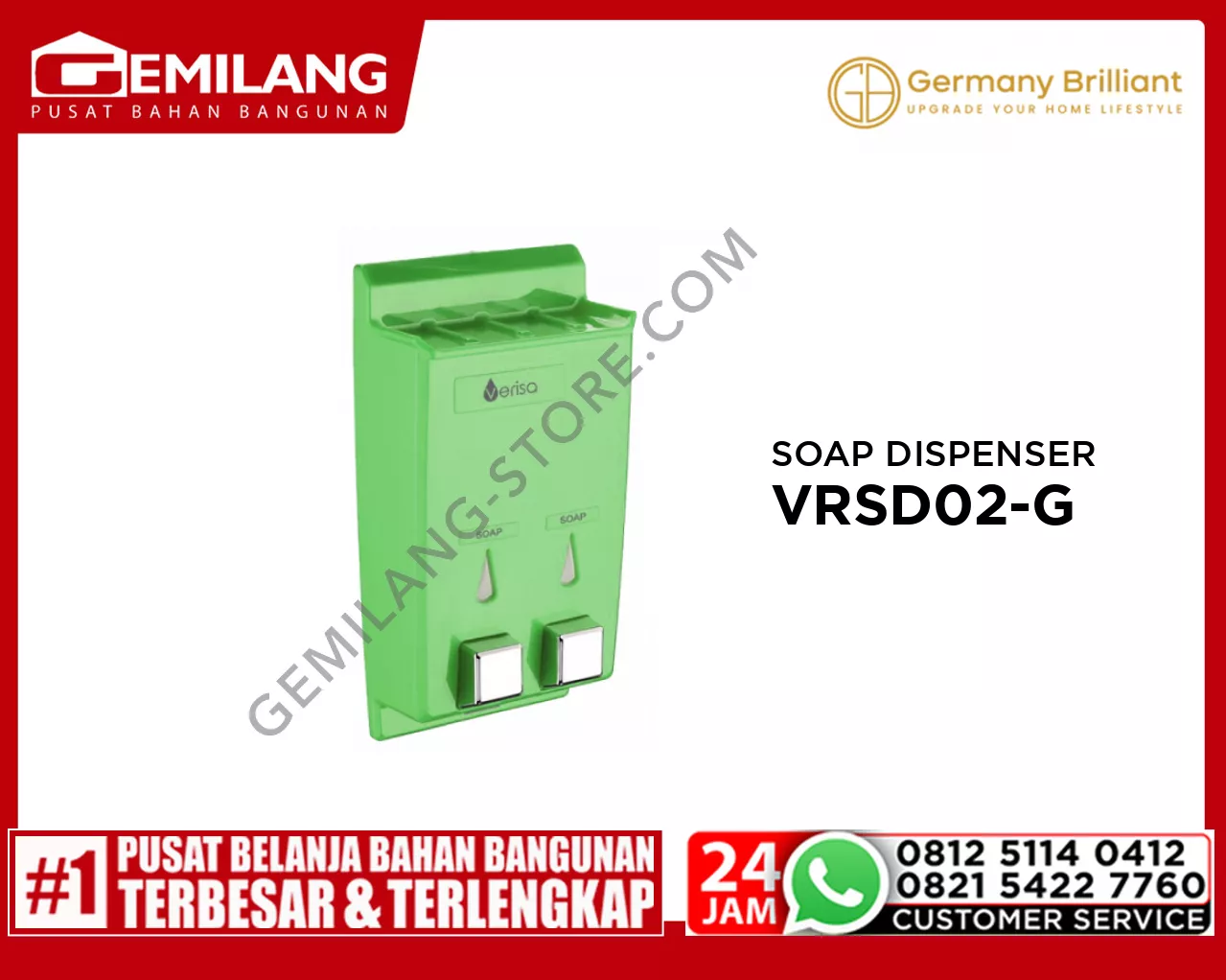 GERMANY BRILLIANT SOAP DISPENSER VRSD02-G GREEN