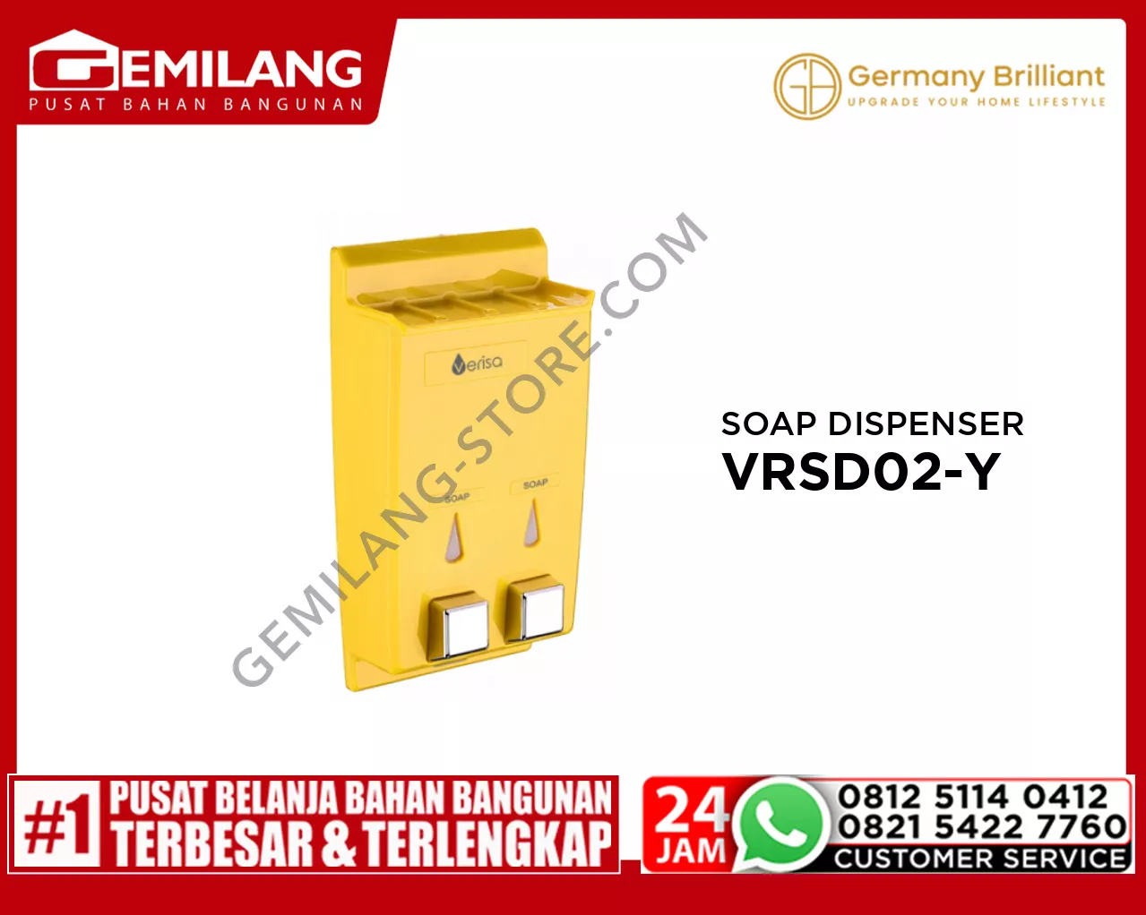 GERMANY BRILLIANT SOAP DISPENSER VRSD02-Y YELLOW