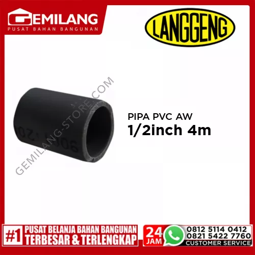 LANGGENG PIPA PVC AW ABU-ABU 1/2inch 4m