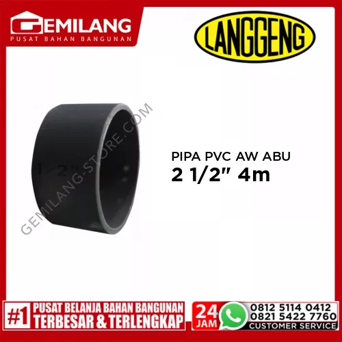 LANGGENG PIPA PVC AW ABU-ABU 2 1/2inch 4m