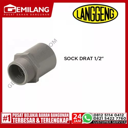 LANGGENG SOCK DRAT LUAR PVC 1/2inch