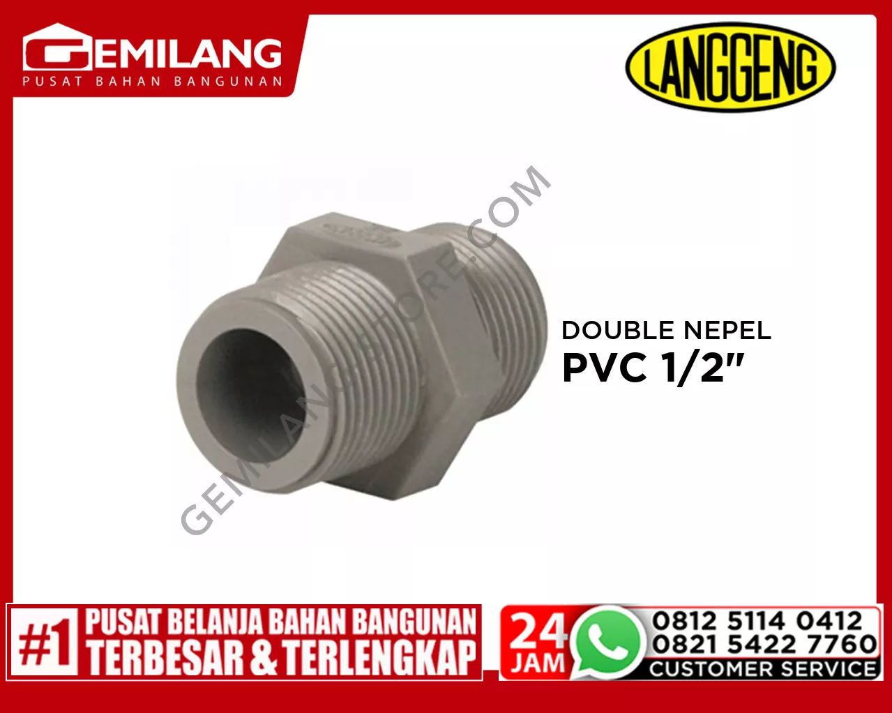 LANGGENG DOUBLE NEPEL PVC 1/2inch