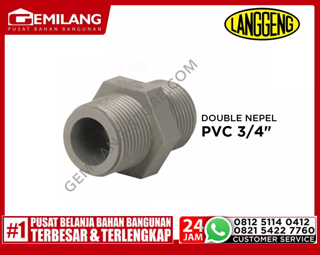 LANGGENG DOUBLE NEPEL PVC 3/4inch