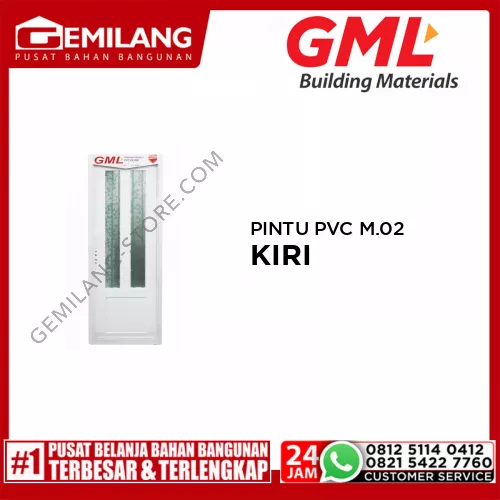 GML PINTU PVC MINIMALIS M.02 PUTIH KIRI