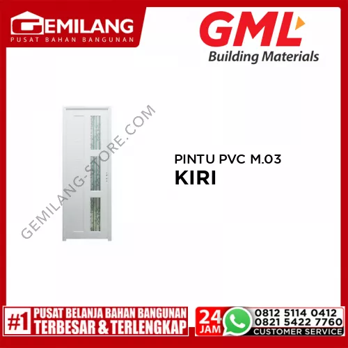GML PINTU PVC MINIMALIS M.03 PUTIH KIRI