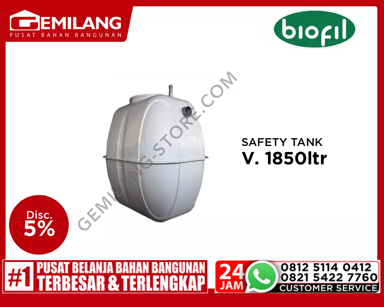 BIOFIL SAFETY TANK BF-04 VOL-1850ltr
