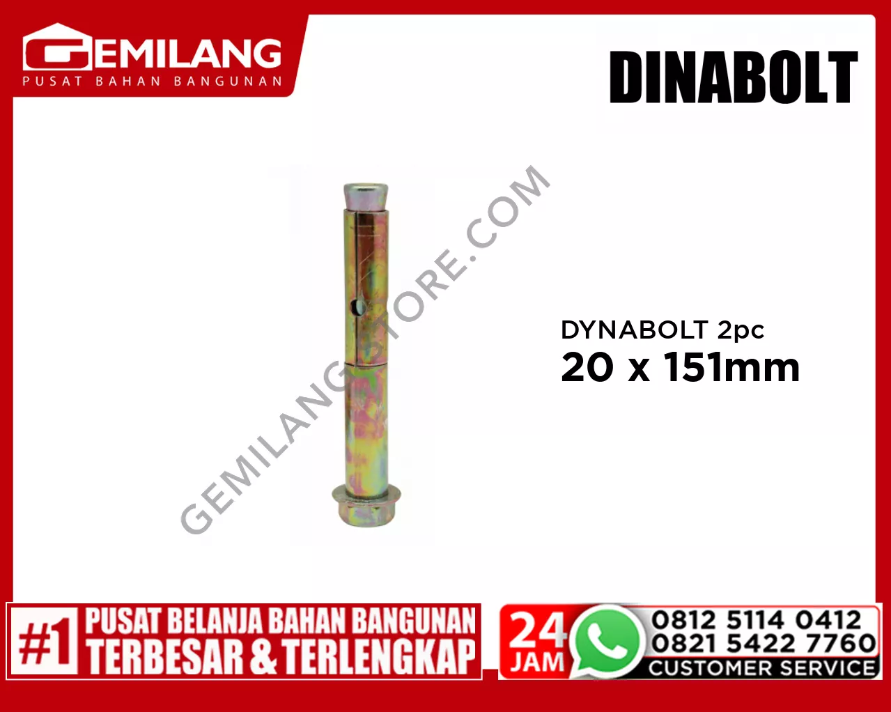 DYNABOLT 20mm x 151mm (2pc)