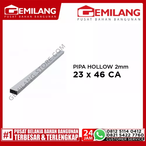 PIPA HOLLOW 23x46 CA 2mm