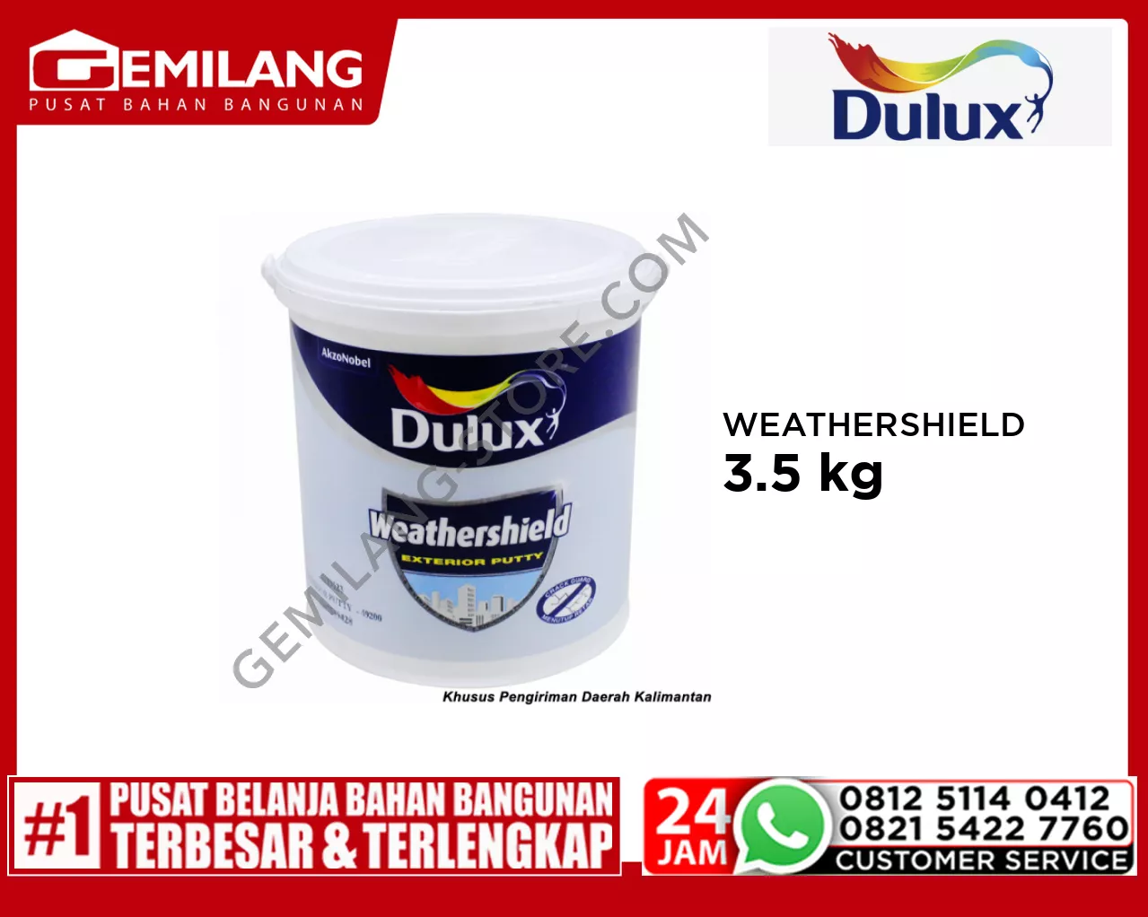 DULUX WEATHERSHIELD EXTERIOR PUTTY 49200 3.5kg