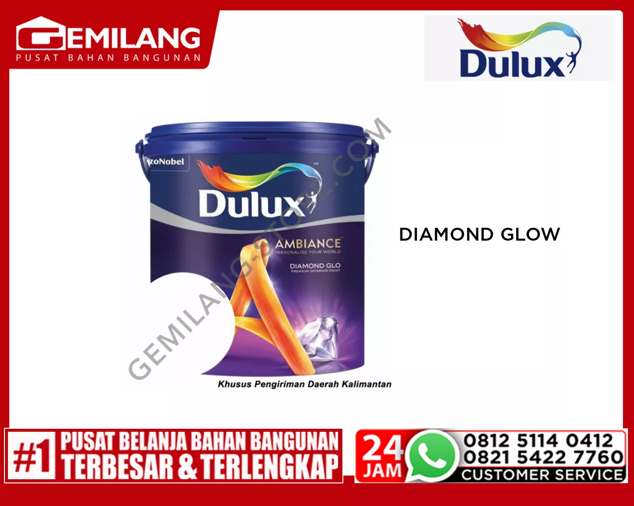 DULUX AMBIANCE DIAMOND GLOW BRILLIANT WHITE 2290 2.5ltr