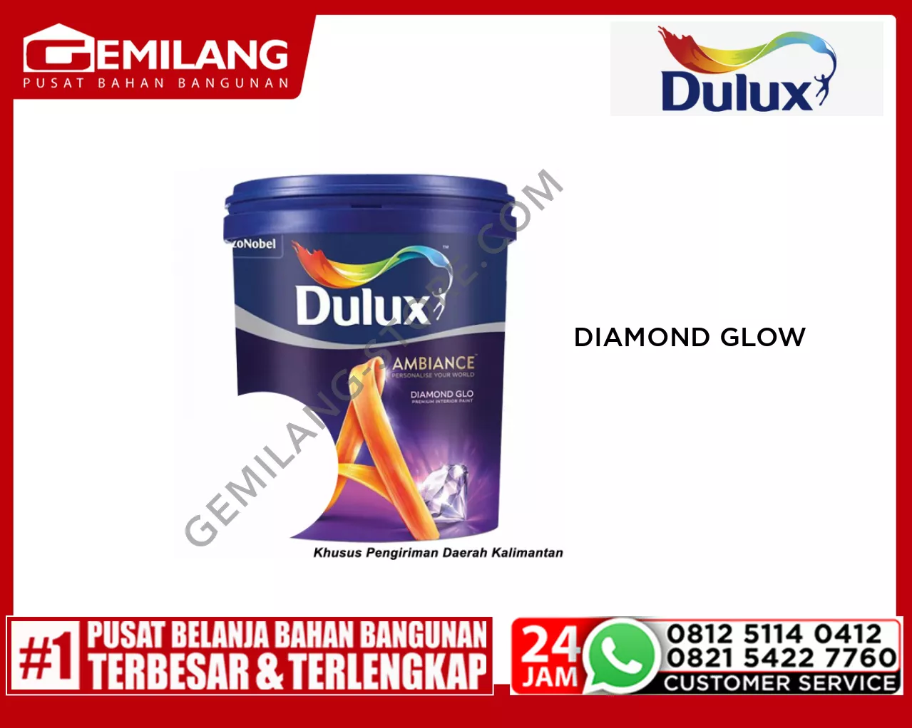 DULUX AMBIANCE DIAMOND GLOW BRILLIANT WHITE 2290 20ltr