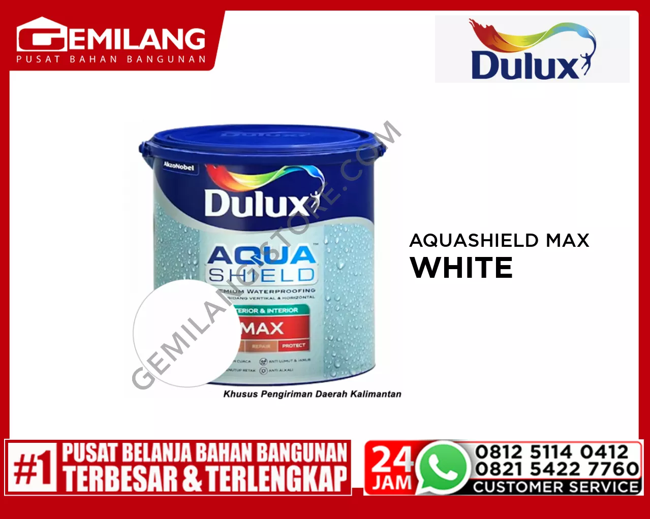 DULUX AQUASHIELD MAX WHITE 99 44875 20kg