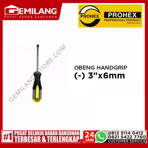 OBENG HANDGRIP KRT ABU-KNG (-) 3inch x 6mm (2515-003)