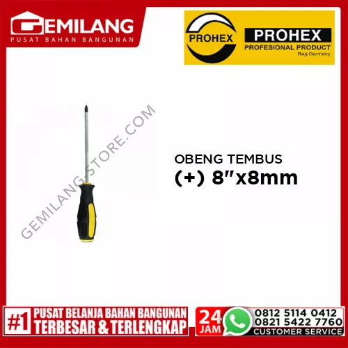 PROHEX OBENG TMBS H GRIP KRT HTM/KNG (+) 8inch x 8mm (2514-018)