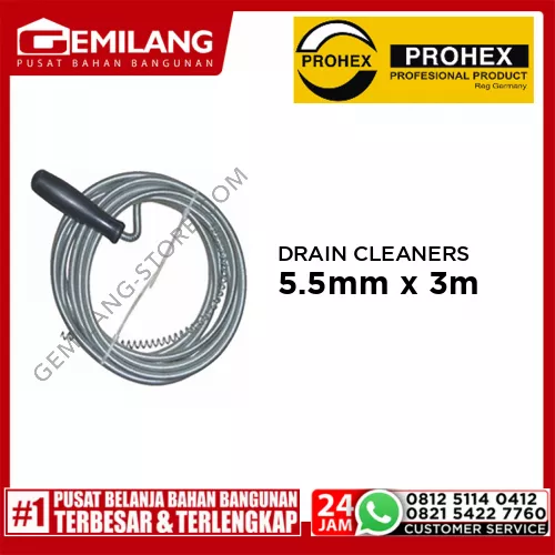 PROHEX DRAIN CLEANERS MDL SPIRAL 5 5mm x 3m (2990-007)