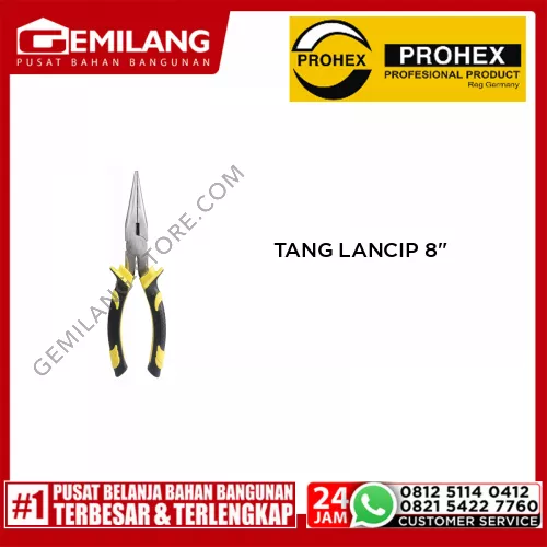 PROHEX TANG LANCIP POLES HITAM/KUNING 8inch (4231-008)