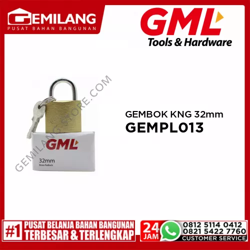 GML GEMBOK KUNING/BRASS 32mm GEMPL013