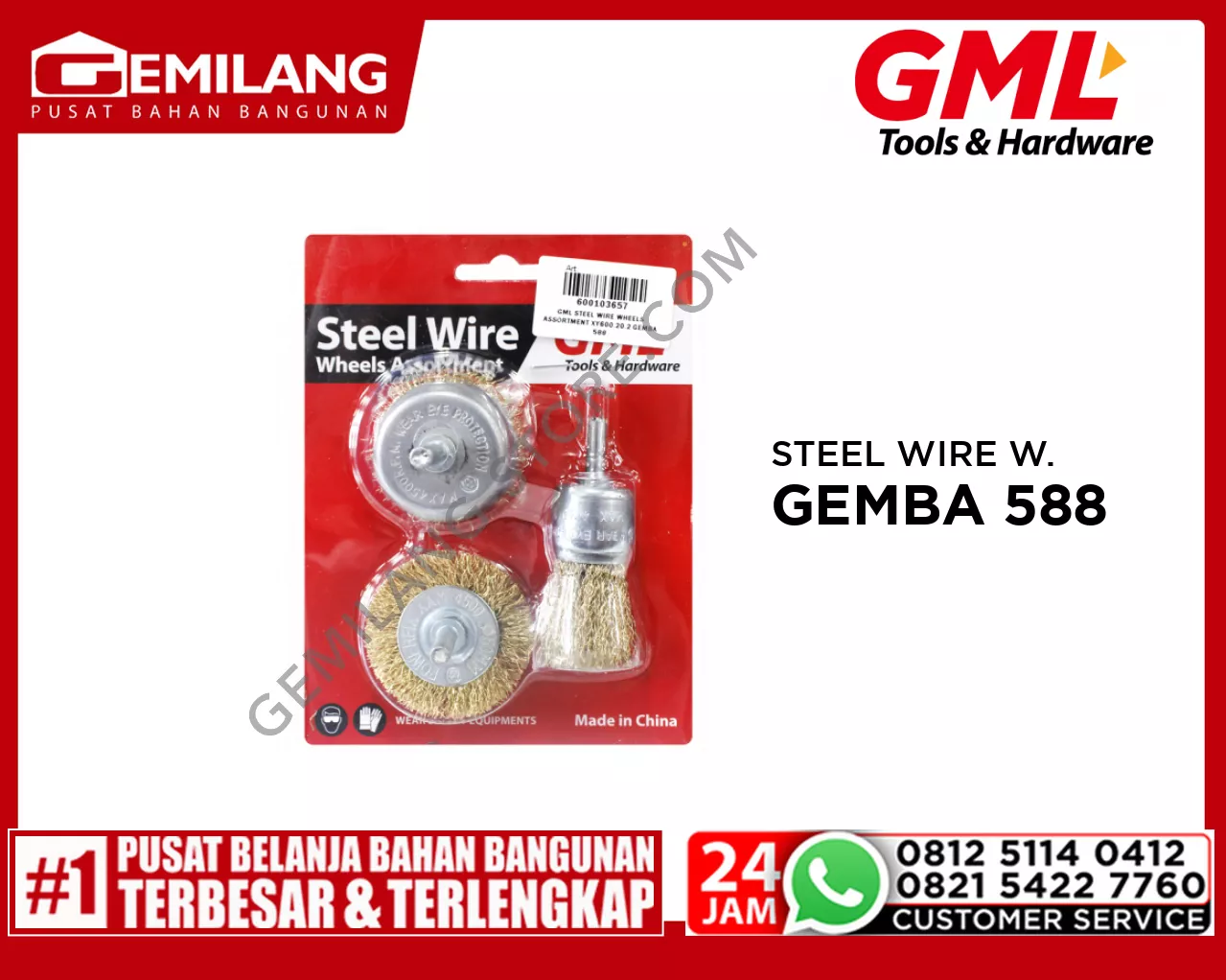 GML STEEL WIRE WHEELS ASSORTMENT XY600.20.2 GEMBA 588