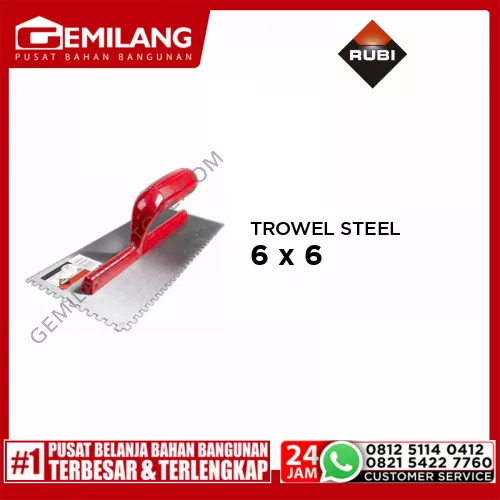 RUBI NOTCHED TROWEL STEEL OPH 28cm (6 x 6) (25903)