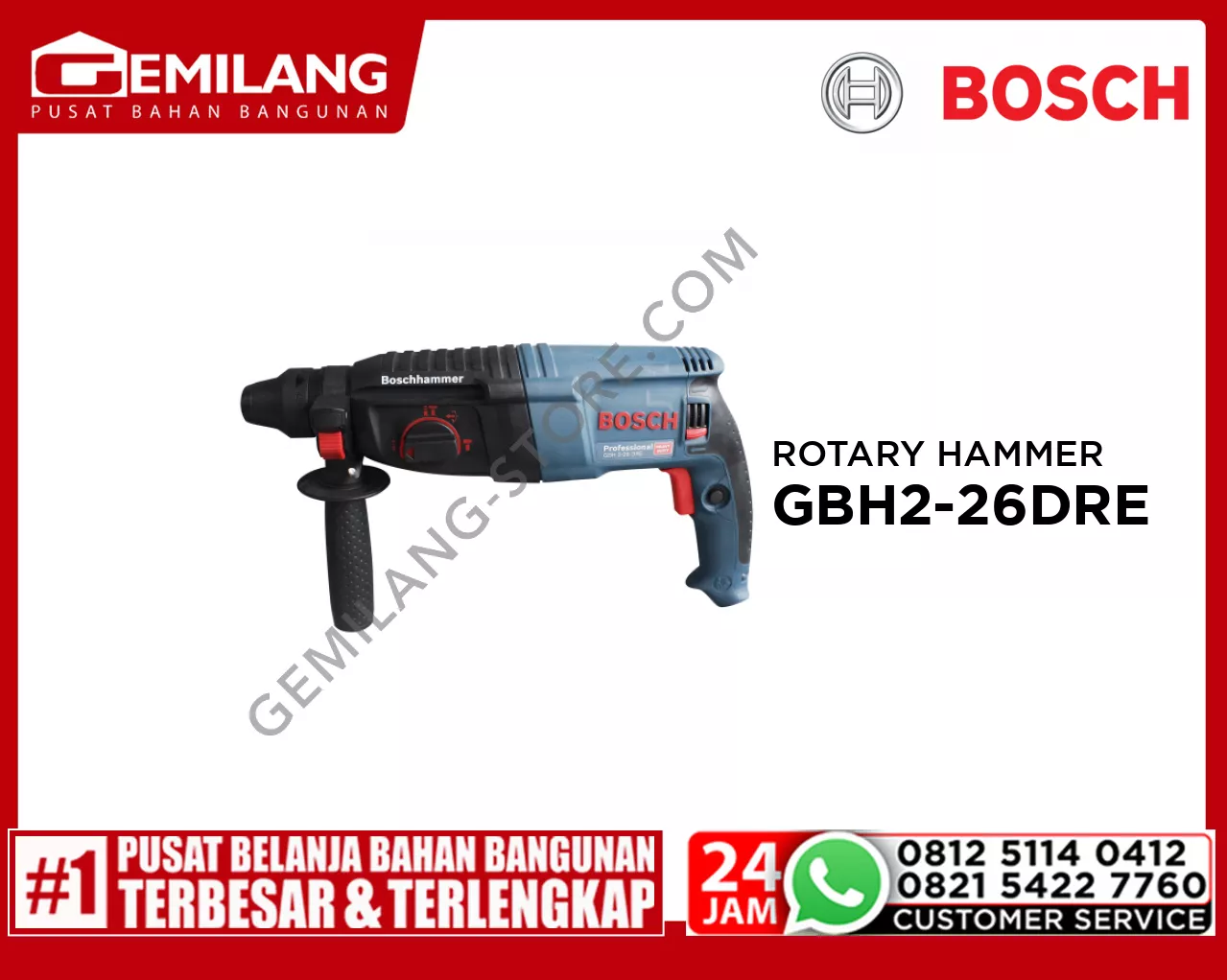 BOSCH SDS+ROTARY HAMMER GBH 2-26DRE 800W 4-26mm