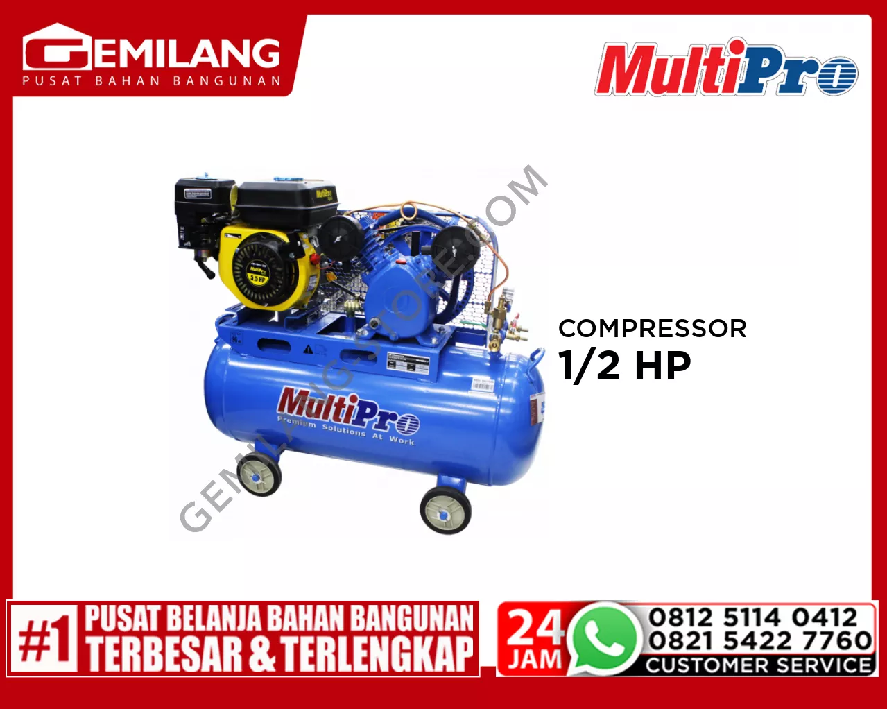 MULTIPRO COMPRESSOR 1/2 HP WITH ENGINE GE160