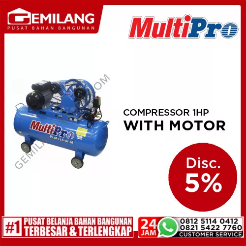 MULTIPRO COMPRESSOR VBC 100/100HS 1HP WITH MOTOR