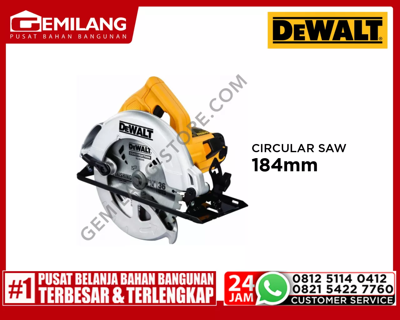 DEWALT CIRCULAR SAW 184mm 1200w DWE561-B1