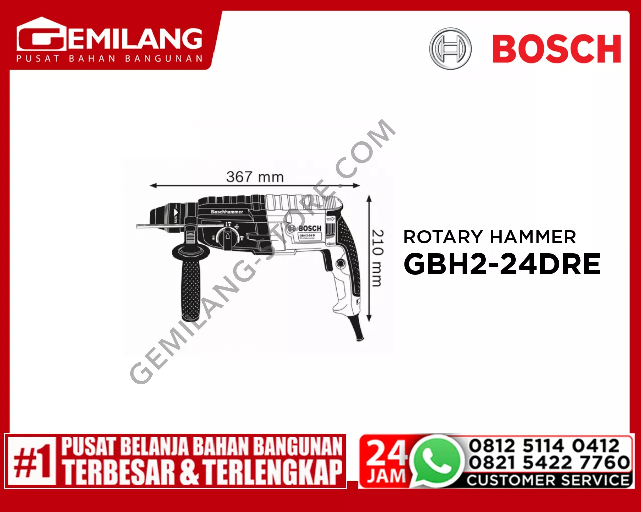 BOSCH SDS+ROTARY HAMMER GBH 2-24DRE (06112721K2)