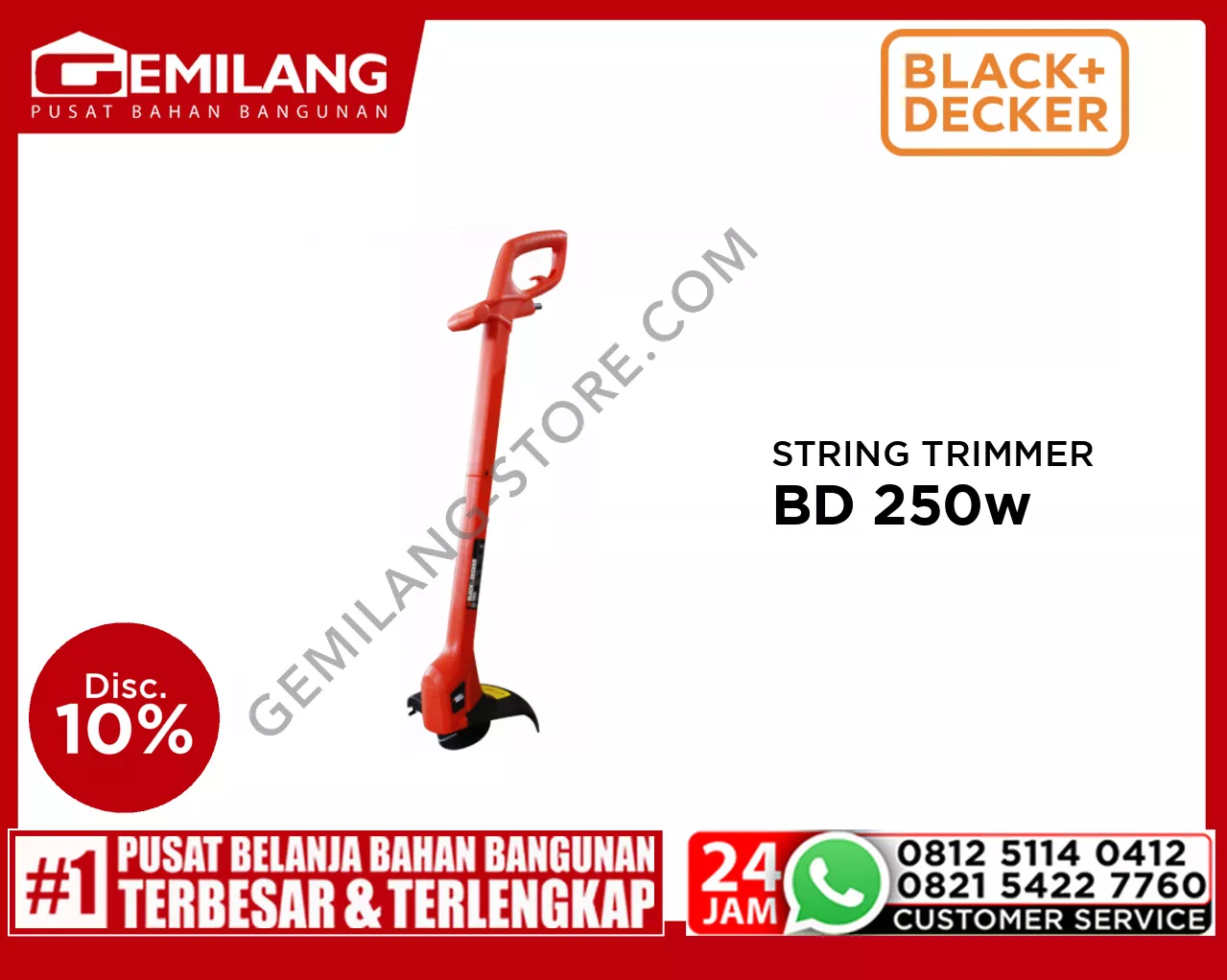 BLACK + DECKER STRING TRIMMER GL260-B1 BD 250w