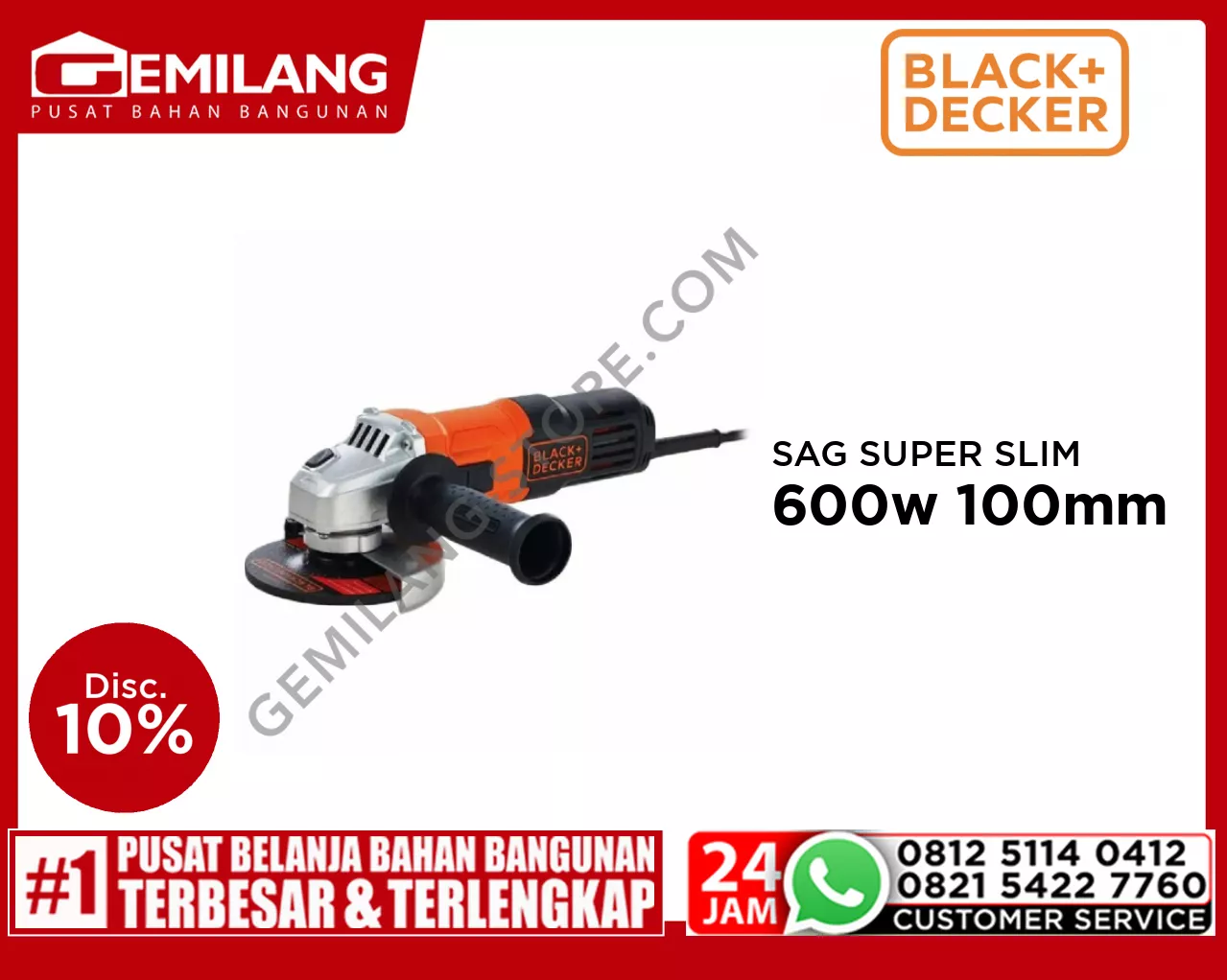 BLACK + DECKER SAG SUPER SLIM 600w 100mm G650-B1