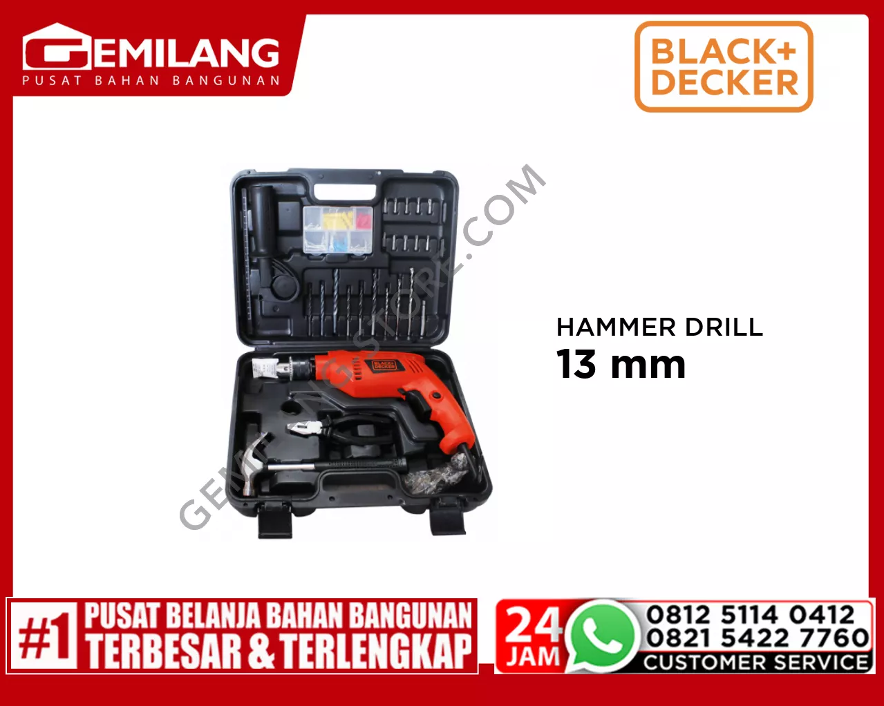 BLACK + DECKER HAMMER DRILL 13mm HD555KOPR-B1