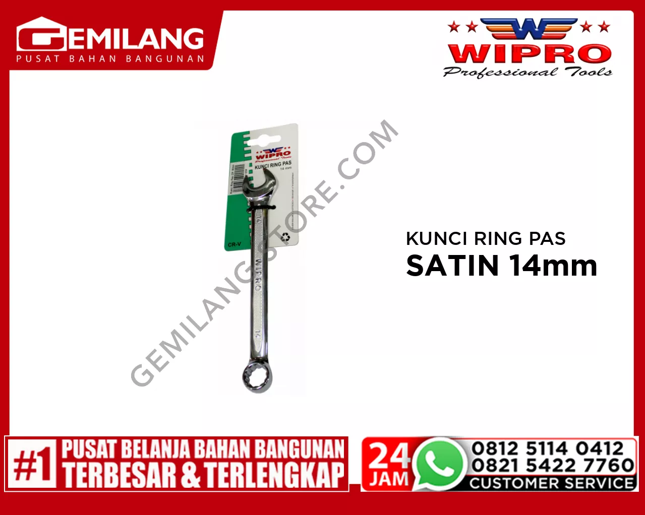 WIPRO KUNCI RING PAS SATIN CRV 14mm