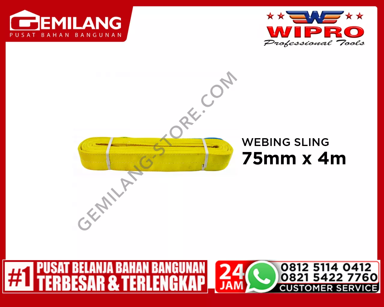 WIPRO WEBING SLING WLL3T4 (KUNING) 75mm x 4m