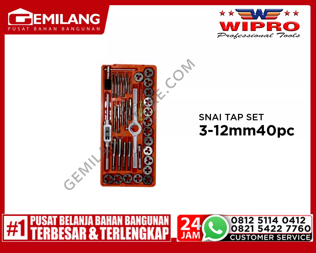 WIPRO SKC SNAI TAP SET JPN 740M(3-12mm) 40pc